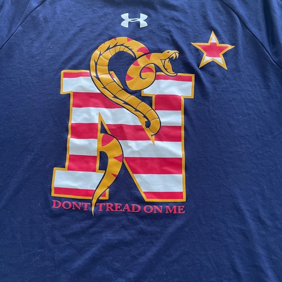 Under Armour tech tee NAVY Dont Tread on Me Graphic T Shirt - Picture 2 of 5